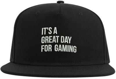 Lauthings Gaming Great Day Funny Snapback Cap Embroidered Fullcap Herren Mütze Schwarz, Schwarz , Einheitsgröße