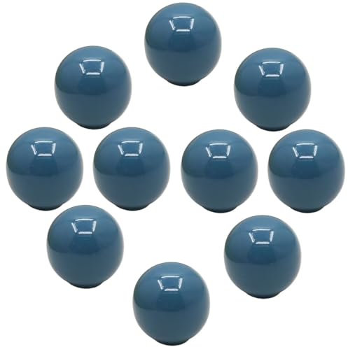HDJNal 10 Stück Vintage Blau Keramik Tür Schubladengriffe 33 mm Runde Schubladenknöpfe Möbelknöpfe Türknäufe Kugelform Möbelgriffe für Schränke Kommode Küche Kinderzimmer