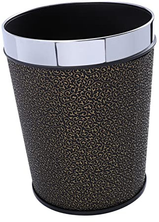 TINEASUR Poubelle Cuir Vintage Corbeille à Papier Ronde Sans Couvercle Pour Bureau Et Maison Style Européen Design Rétro à Déchets Pratique Et Élégant