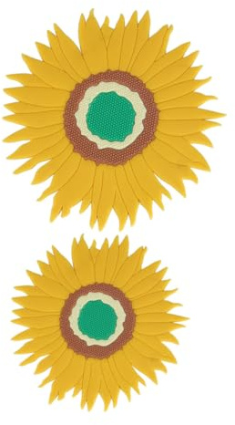 Alipis Tovagliette da Tavola Antiscivolo e Resistenti al Calore in Pvc a Forma di Girasole 2 Pezzi per Decorazione Pranzo