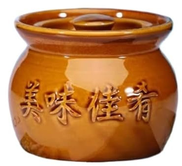 Zuppiera in ceramica Tazza for stufato separata dall'acqua, tazza da zuppa in ceramica con coperchio, piccola pentola for stufato, nido d'uccello for hotel, una ciotola for uova al vapore(10.8x8.6cm)