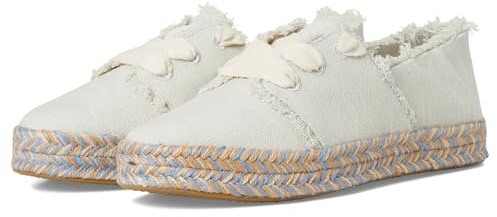 TOMS Womens Carolina Lace-Up White Onyx 8 Medium