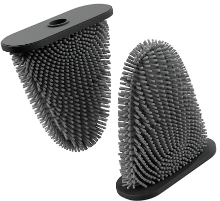 SAVEGA Recambio Escobilla WC Silicona - Cabezal de Repuesto para Escobilla Baño Silicona - Antibacteriano y de Secado Rápido (Negro, Set de 2)