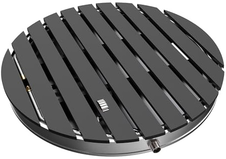 XMTECH WPC trädgårdsdusch, golvdusch, halkfri utomhusdusch, campingdusch, utomhusdusch, bastudusch, 70 cm, rund för camping, trädgård, pool, dusch med fothjul, justerbar, antracit