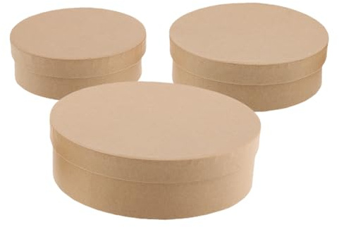 YOSADIER 3 Stück Runde Geschenkbox aus Papier Papierboxen mit Deckel Khaki Robust für Basteln Aufbewahrung von Tee und Süßigkeiten