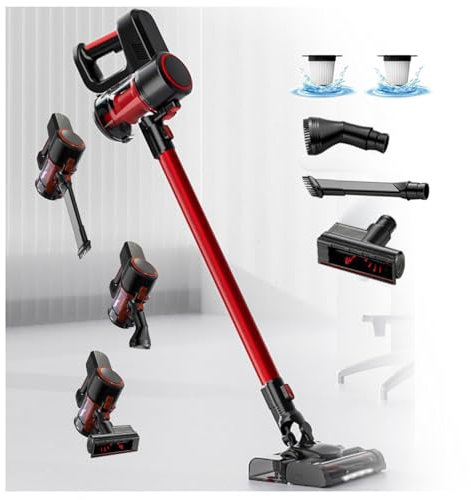 LRF-yxkj Lavapavimenti Senza Filo 5 in 1 Portatile, 200ml Serbatoio dell’acuqa Lavasciuga Pavimenti Senza Filo per Pavimento Tappeti Animali e Gli Interni Delle Auto