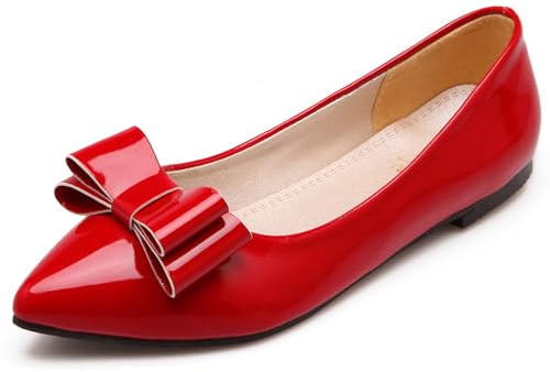 LarDorLin Patent Flat Women Pointed Toe Dolly Shoes