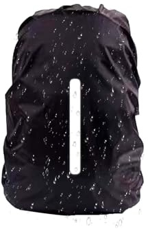 GRSECPO Waterproof Reflective Strap Backpack Rain Cover Black, L