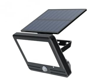 LUXULA 2 Stück LED Solar Außenlampe Bewegungsmelder, 4000K, 3m Kabel IP54 | mit Bewegungsmelder, 3m Kabel für Solarpanel, 4000K Neutralweiß, IP54 wasserdicht, für Garten, Terrasse und Outdoor
