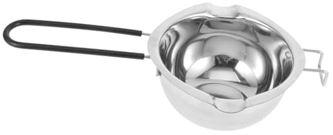 HOMSFOU 400ml Stainless Steel Melting Pot for Wax and Chocolate with Silver Finish, Sturdy Double Boiler for Home Crafting and Candle Making, Wax Melter for DIY Projects