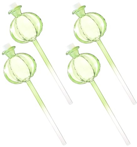 GALPADA 4 pièces Lot de Globes Arrosage Plantes Verre Transparent Système Arrosage Automatique pour Fleurs et Cactus Pratique pour Intérieur et Extérieur