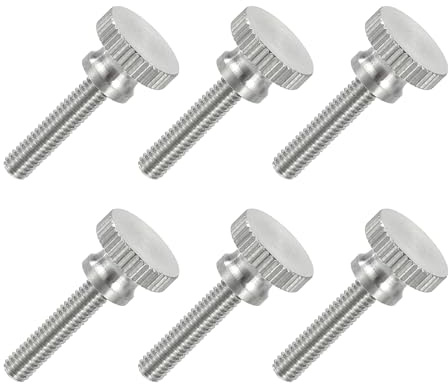 QUARKZMAN 6 Pcs Vis Moletée Plates M4 x 20mm, Vis à Main Entièrement Filetées en Acier Inoxydable 304 pour l'Éclairage, les Appareils Électroménagers et les Équipements Électroniques