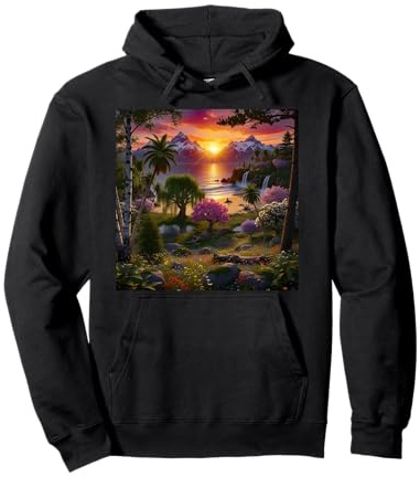 Art de Paysage Nature au Lever du Soleil et au Paradis Vibrant Sweat à Capuche