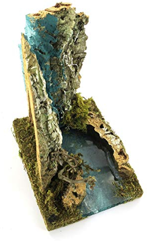 Wasserfall mit Beginn Fluss 10 x 10 x 12 cm Beleuchtung Bühne für Krippe