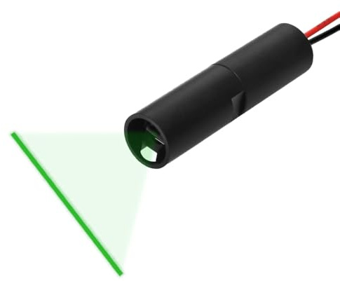 Quarton Green Line Laser Module, 520nm, Class I, 3~6VDC, 60° Fan Angle, 1~20 Meters Working Distance, VLM-520-55 LPO, APC Control - Industrial Alignment for Wood, Metal, Machine Vision