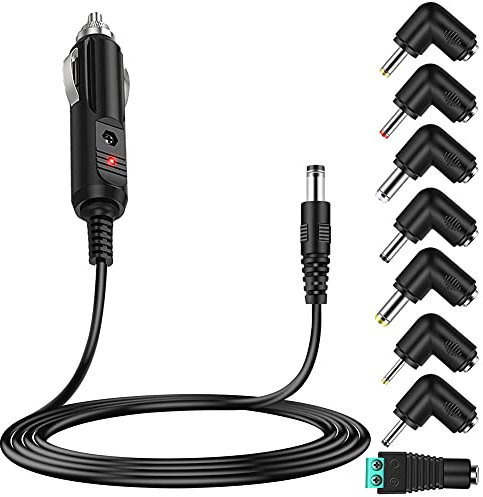 Czepa 12v Car dc Charger Power Cord with 8 Connectors for Cigarette Lighter Portable DVD Player, Car DVR, GPS, Bluetooth Speakers, Breast Pump, Car Refrigerator, Air Compressor, Heating Cup