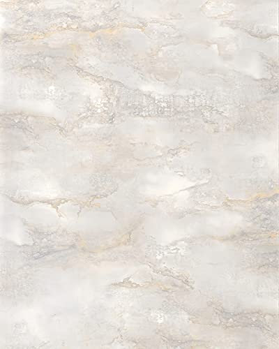 Wallface Wandpaneel selbstklebend Marmoroptik | Steinoptik 22634-SA GENESIS White - glatte Wandverkleidung seidenmatt weiß, creme, beige 2,6 m²