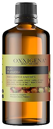 Oxxigena - Olio di Jojoba Puro al 100%, Confezione da 500 ml, Spremuto a Freddo, Idrata e Nutre in Profondità la Pelle, Dona Luminosità ai Capelli, Vegano e Senza OGM