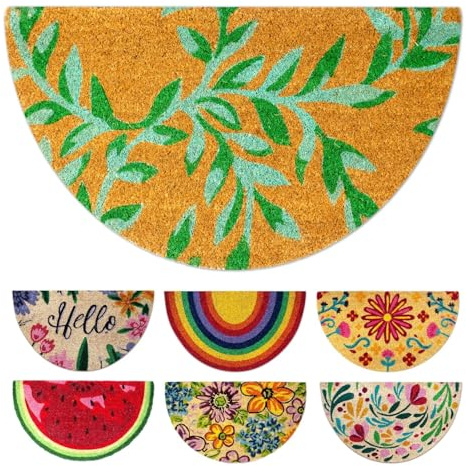 LUA VIKA Fußmatte Kokos halbrund - Natur - 40x70 cm - Fussmatte Aussen und Innen - Fussmatten Haustür - Türmatte Außen - Fußmatten - Kokosmatte Fußmatte