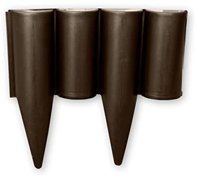 BRADAS, Brown palisade edge, Polypropylene copolymer curbs h 22,5 cm, wide 6 cm, garden stakes, flower beds and garden resistant to solar radiation, mold and mildew.