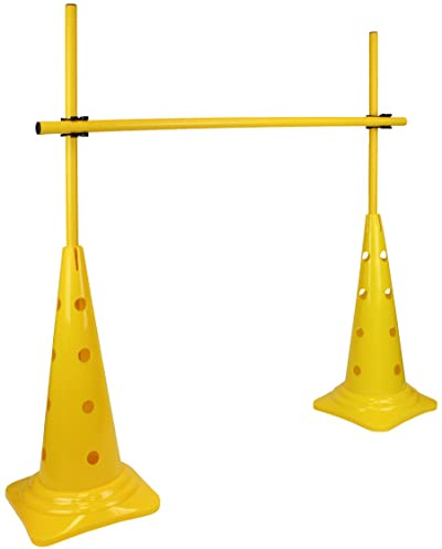 SPORTKEL24 Kombi-Kegel 50-Hürdenset – Stangen 100 cm – Training der Sprungkraft & Koordination – Pylonen-Hürde – Agility-Hürde für Fußball, Leichtathletik & Hundesport