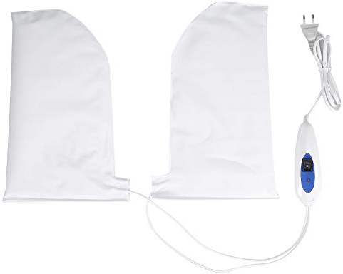 Wallfire Guantes calentados eléctricos, guantes terapéuticos calentados para terapia de cera de parafina, arte de uñas, manicura, tratamiento SPA, guantes de cuidado de las manos para mujeres belleza