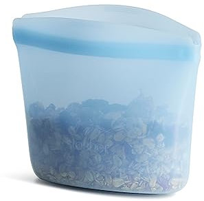 Stasher Bolsa de almacenamiento de silicone reutilizable, recipiente apto para microondas y lavavajillas, sin fugas, 1 tazón, azul