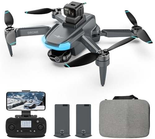 Teeggi KF110 Drohne mit 4K Kamera, Wiegt nur 230 Gramm,360° Laser Hindernisvermeidung, 22 Mins Flugzeit, GPS+ Optical Flow Dual Positioning,Professioneller RC Dron mit Bürstenlosem Motor, 2 Batterien