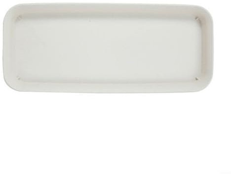 Sottovaso rettangolare in resina resistente alla corrosione, vassoio antigoccia, sottovaso in plastica per giardino (beige, M)