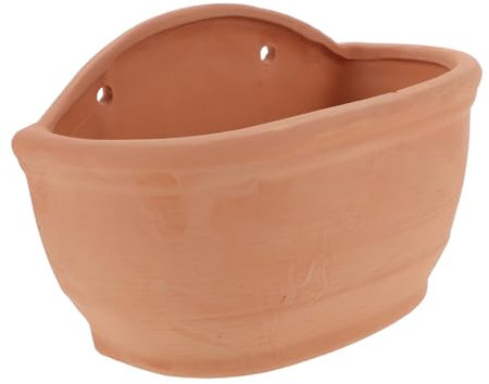 MERRYHAPY Fioriera Da Parete Sospesa in Argilla Rossa, Vaso Da Appendere Per Piante Da Interno Ed Esterno, Porta Piante Da Parete Foro Per Montaggio, Adatta Per Balcone e Giardino