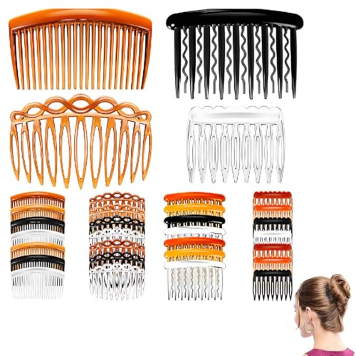 SULIUDAJI 16 Stück Haarkamm Zum Stecken Steckkamm Haare French Side Combs Small Kunststoff Seite Haar Twist Kamm Steckkämme Französisch Twist Kamm Haar Clips Mit Zähnen Für Haarzubehör Frauen Mädchen