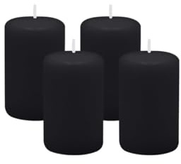 4er Set Adventskranzkerzen Schwarz Ø 50 x 80 mm