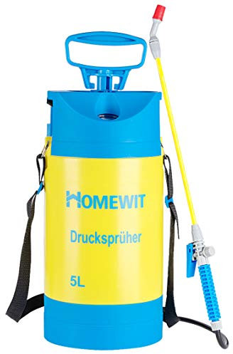 Truevaste 5L Drucksprüher, Gartenspritze 5 L Füllinhalt, Verstellbare Düse, 1,3 m Langer Schlauch, Säurebeständig, Sprüher für Pflanzenschutz und Schädlingsbekämpfung, Garten und Bauernhof