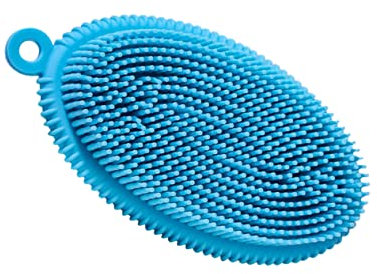 Beavorty Silicone Bath Brush Tool for Boy Girl and Adults Comfortable Bath Skin Cleaning Brush for Scrubbing and Hair Washing Random Color