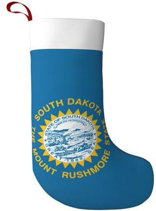 BREAUX South Dakota Flagge Weihnachtsstrümpfe, ultraweiche Samt-Weihnachtsstrümpfe, Kamindekoration, 45 cm