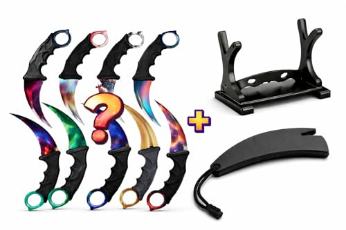 Generisch 1x Premium Real Life CS GO 2 Karambit Messer + 1x Karambit Display + 1x Schutzhülle