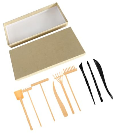 HAWILLOSCH Japanese Zen Garden Rake Set Diy Zen Garden Tools Miniature Crafting Supply Desk Decorations Kit