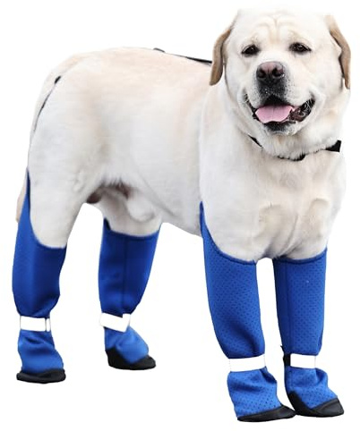 BT Bear Hundeschuhe, atmungsaktiv, rutschfest und schmutzabweisend, für den Außenbereich, vierbeinig, reflektierend, Pfotenschutz für mittelgroße und große Hunde, Outdoor, Spaziergänge, Wandern, Größe