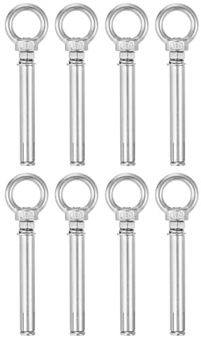QUARKZMAN 8pcs Anillo De Elevación Perno De Expansión M6x80mm Con Anillo | Tornillo De Expansión, 304 Acero Inoxidable, Para Pared De Ladrillo De Hormigón