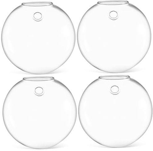 Abaodam 4stücke Klarglas Wandvase Hängender Blumentopf Anzuchtstation Wandpflanzer Dekorative Blumenvase Für Wohnzimmer