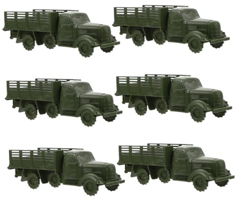 Toyvian 6pcs Military Truck Model Toys for Children Mini Simulation Container Truck Car Toy Set Educational Sandbox Decor for Kids School and Home