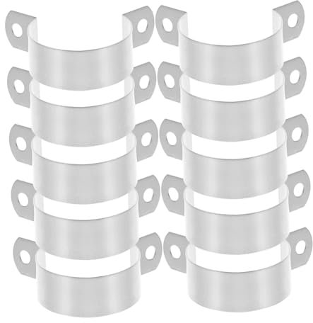 HOMSFOU 10piezas Abrazaderas De Tubo Acero Inoxidable De Soporte Resistente Para Fijación De Tuberías De Agua y Clip De Tensión Para Sistemas De Fontanería y Electricidad