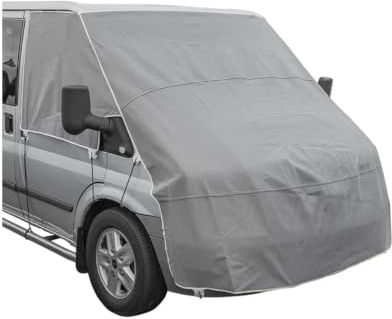 Frontscheibenabdeckung kompatibel für Transit 2006-2013 mit UV-Schutz | Windschutzscheibe Abdeckung isoliert als Frontscheiben Schutz für Wohnmobil und Campingbus, passend für Transit.
