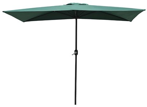 FMCAGNGAKP Sonnenschirm Rechteckig 250 cm, Sonnenschirm Halbrund Mit Kurbel Balkonschirm UV-Schutz 80+, Gartenschirm Für Veranda, Terrassen, Höfe, Schwimmbäder(Green)