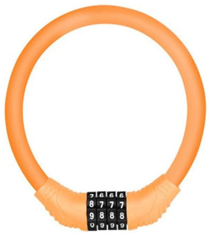 Ezweiji Candado antirrobo para bicicleta, candado para cochecito de bebé, candado para bicicleta infantil, candado con combinación de 4 dígitos, candado con combinación de 4 dígitos, color naranja