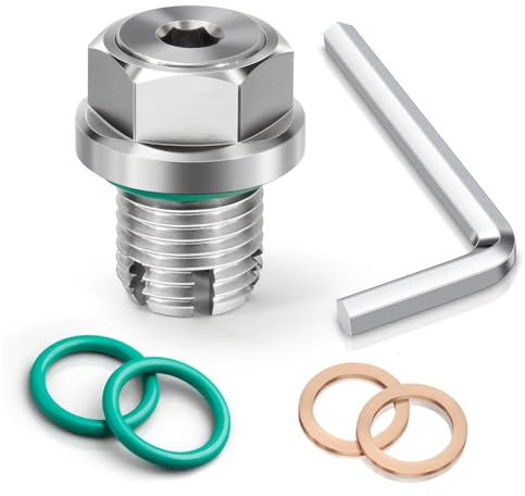 Kueohse M14.1-1,5 X 15 mm Tornillo de drenaje de aceite Piggyback de gran tamaño, juego de reparación de rosca autorroscante para cárter de aceite de acero inoxidable