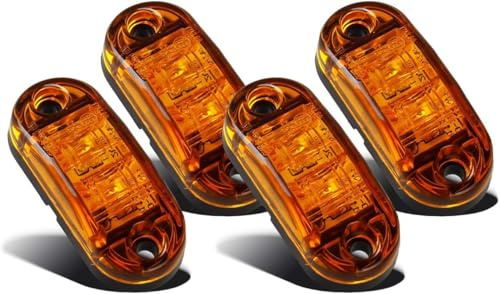 joonnair 4 LED Luci di Posizione, Indicatore Ingombro Luci Ingombro 24v Camion Luci Ingombro Camper Luci Di Posizione Laterali, Camion Rimorchio Furgoni 12v 24v(Giallo)