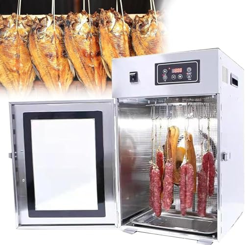 Deshidratador De Alimentos para Carne Máquina Deshidratadora De Gabinete De Secado De Caja Biltong De Acero Inoxidable De 800 W 14 Ganchos Temperatura Y Tiempo Ajustables para Secar Pollo D
