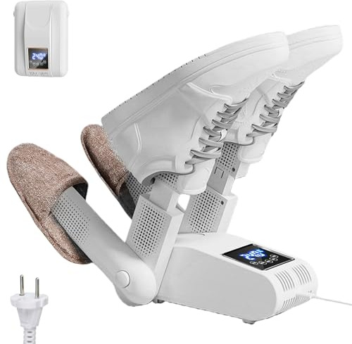 Schuhtrockner Elektrisch, Schuhwärmer & Stiefeltrockner mit Timer, Tragbarer Skischuhtrockner und Handschuhtrockner, Schuhheizung mit Heiße Luft UV Desinfektion und Antibakterieller Desodorierung