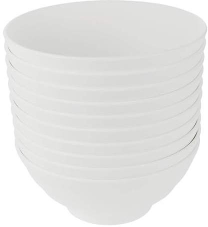 GRÄWE Linea Müslischalen 10-tlg, Kunststoff (PP), 16 cm, 500 ml, weiß matt | Leicht und robust, stapelbar, mikrowellengeeignet, spülmaschinengeeignet bis 50 °C, Camping, Picknick und Outdoor